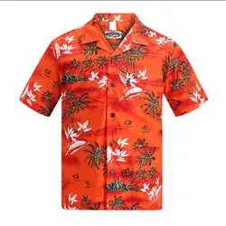 Фирменная Новинка гавайская рубашка Для мужчин летние шорты рукавами пальма Отпечатано гавайи рубашки нам Размеры пляж Алоха рубашки