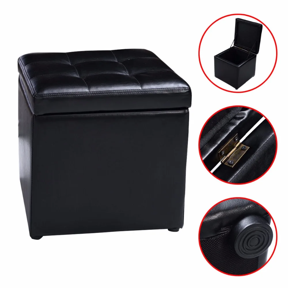 Popular Ottoman Storage Seat-Buy Cheap Ottoman Storage Seat Lots Cube Ottoman Pouffe Storage Box Lounge Seat Footstools with Hinge Top New HW47908BK(China ( - Popular Ottoman Storage Seat-Buy Cheap Ottoman Storage Seat Lots