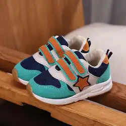 Новые спортивные детская обувь детские туфли для мальчиков 2019 Демисезонный Чистая с сетчатой тканью дышащая повседневная обувь для