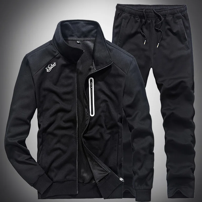 Slim Mens Sweat Suits Sets Tracksuit Male Casual Sweatshirts Men Sweatsuits Fitness Jacket Sporting Suits Coat + Sweatpants S201