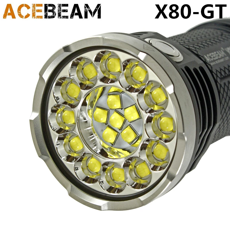 Acebeam X80GT фонарик 18 * CREE XHP50.2 max 32500 люмен луч бросок 369 м факел с 4*3100 мАч батарея NITECORE I4