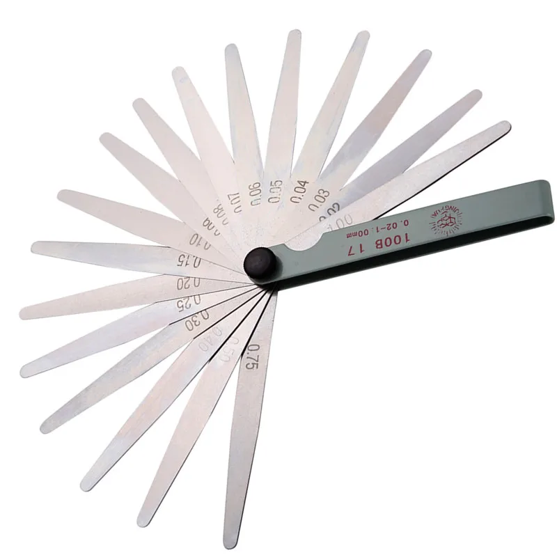 100mm 17 Blade Metric Feeler Gauge 0.02 1.00mm Gap Filler Thickness