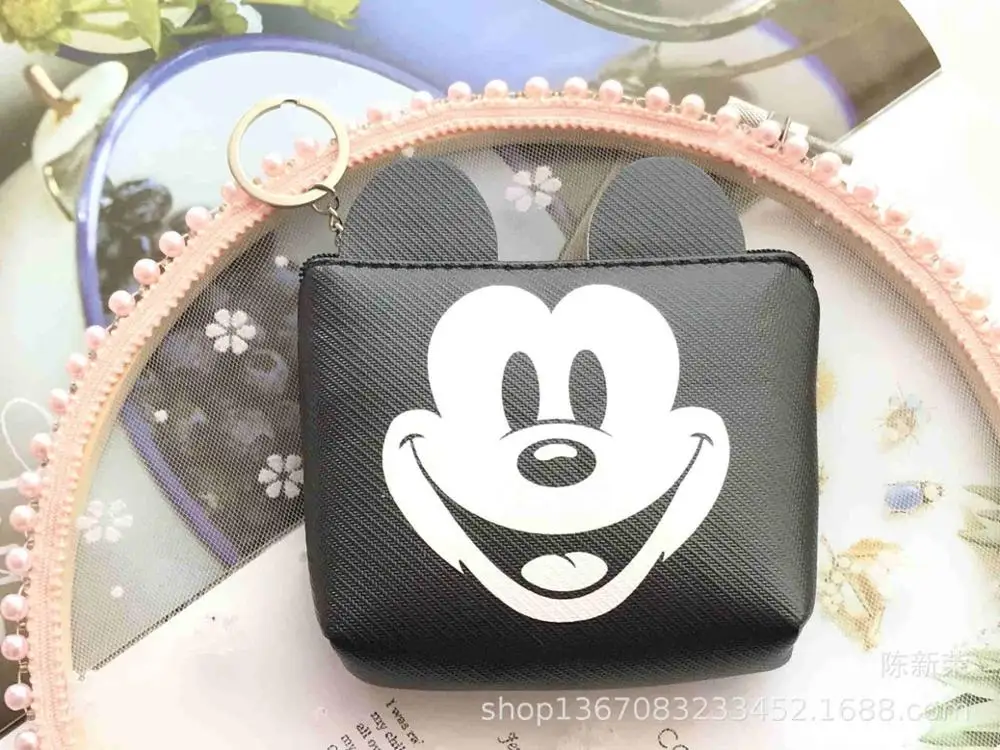 Disney мультфильм Микки Маус стерео ухо молния монета pu Кошелек для монет карты пакет Дональд Дак девушки сумка для рук детей Подарки - Цвет: 15