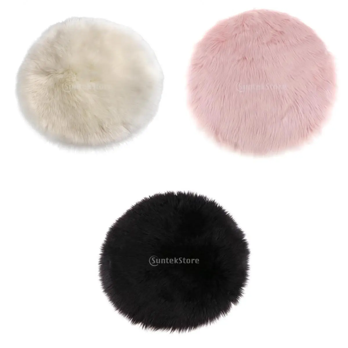 3 Colors Fluffy Mat Rugs Kids Soft Girls Boys Fake Faux Fur Bedroom Rug Mats Round 30cm