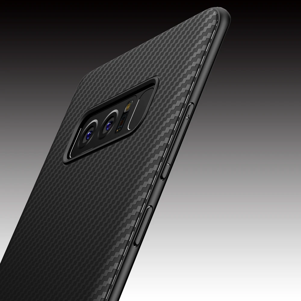 Чехол для Samsung Galaxy S8 силиконовый чехол из углеродного волокна S9 plus ультратонкий
