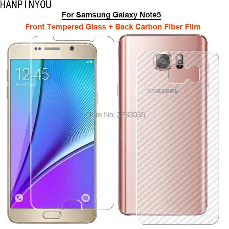 For Samsung Galaxy Note 5 Note5 N920 5.7" 1 Set = Soft Back Carbon