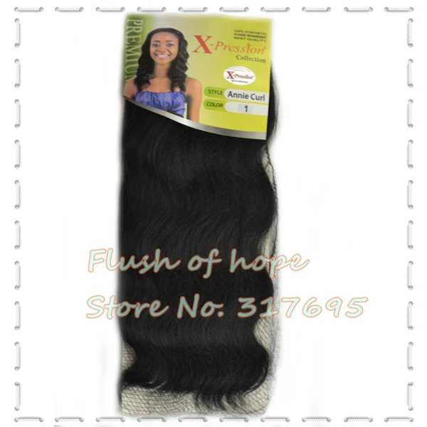 xpression annie curl synthetic hair extensions flame retardant water wave  hair weaving weft 12" 120g/pc 6packs/lot 1 f1b/27