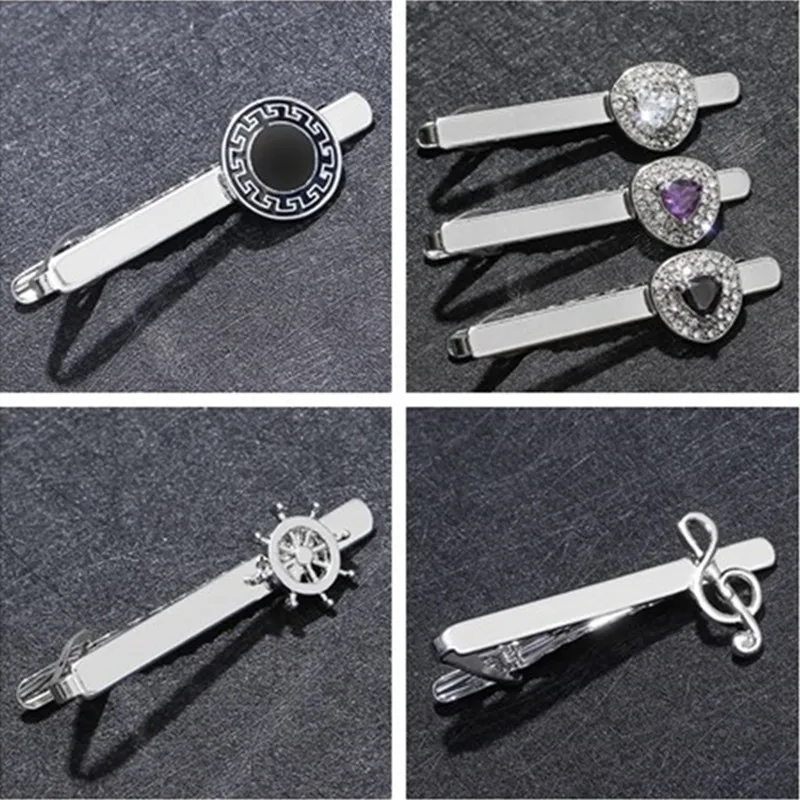 

Euro-American New Creative Men's Rhinestone Tie Clips Zircon Collar Clip Creative Gifts Praty Wedding Business Jewelry