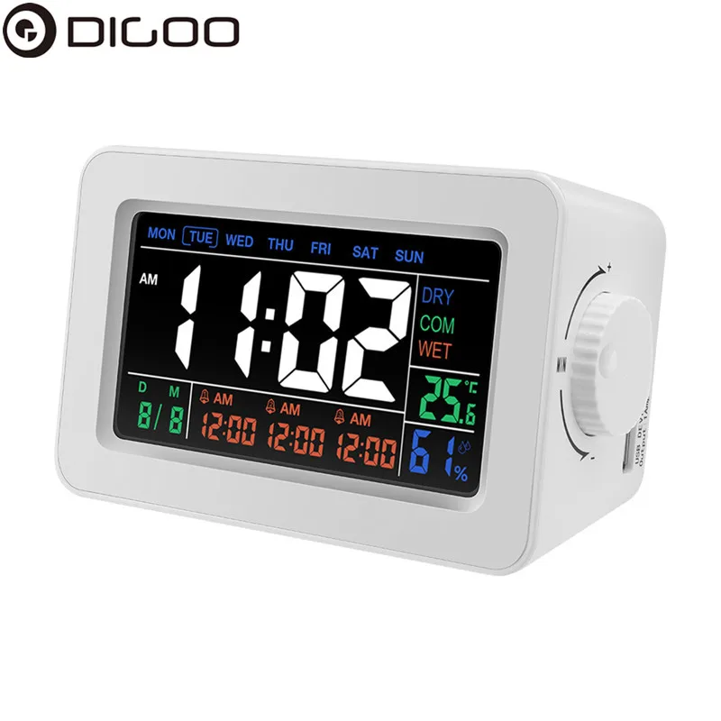 

Digoo DG-C1R NF Black Simplified Alarm Clock Weather Station Backlight with Temperature Humidity Display Smart Home