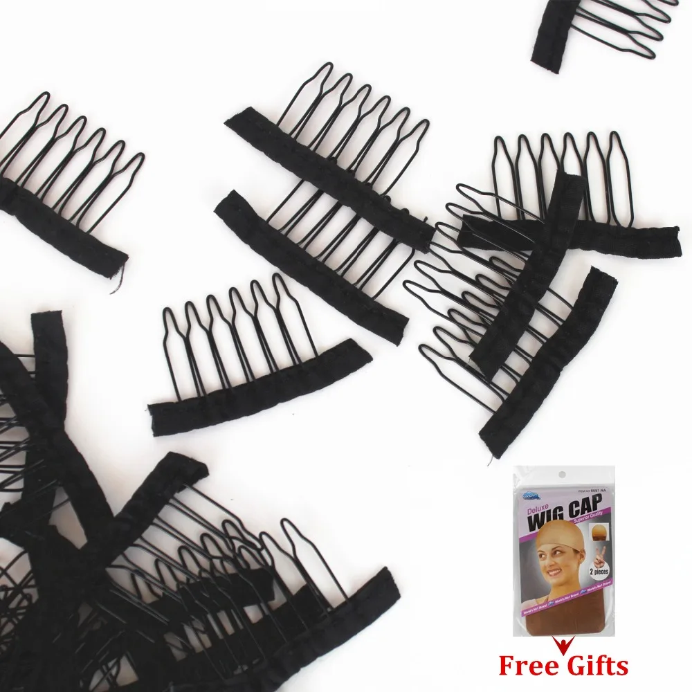 

13pcs/26pcs 6 Theeth Stainless Steel Wig Combs For Wig Caps Wig Clips For Hair Extensions Strong Black/Brown Lace Hair Comb