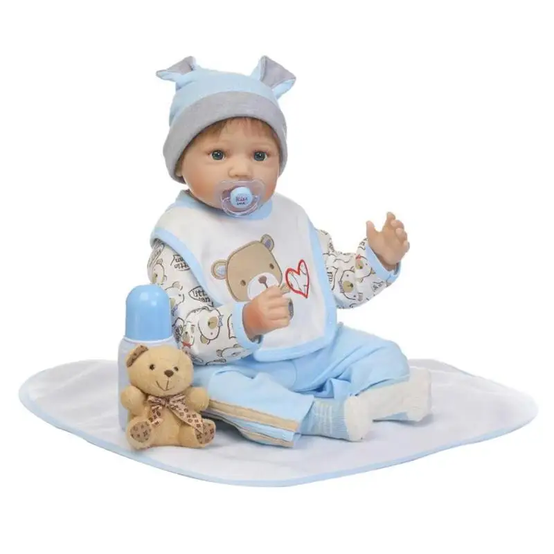 55 см Reborn Baby Doll, Детские Силиконовые Имитационные куклы, игрушки, мягкие реалистичные детские куклы Playmate для новорожденных девочек и мальчиков, подарки на день рождения - Цвет: 20