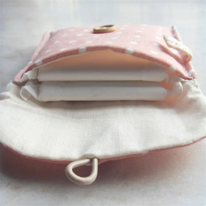 Buy Lovely Polka Round Dot Cotton Sanitary Napkin Bag