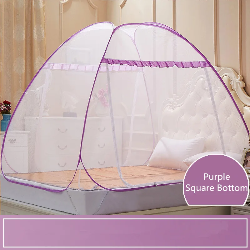 Новое поступление, дешевая летняя москитная сетка на молнии, переносная Складная сетчатая палатка, навес, две двери, Юрта, москитная сетка, балдахима - Цвет: purple
