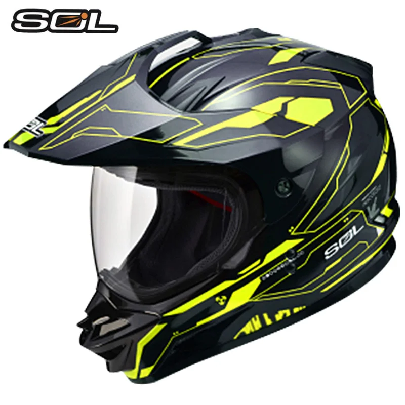 SOL SS-1 moto cross moto rcycle шлем шоссе бег беговые мото rbike гоночный шлем с внутренним солнцезащитным объективом ATV moto шлемы