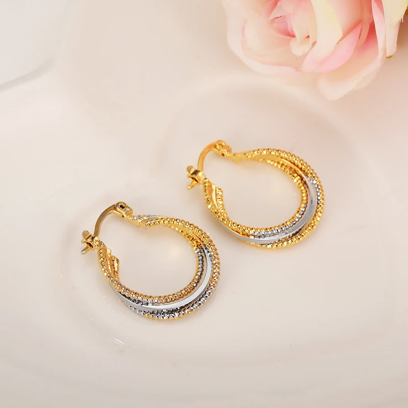 

2pairs Africa Earrings for Women / Girl, Gold Color Dubai Earrings Arab Middle Eastern Jewelry Mom Gifts