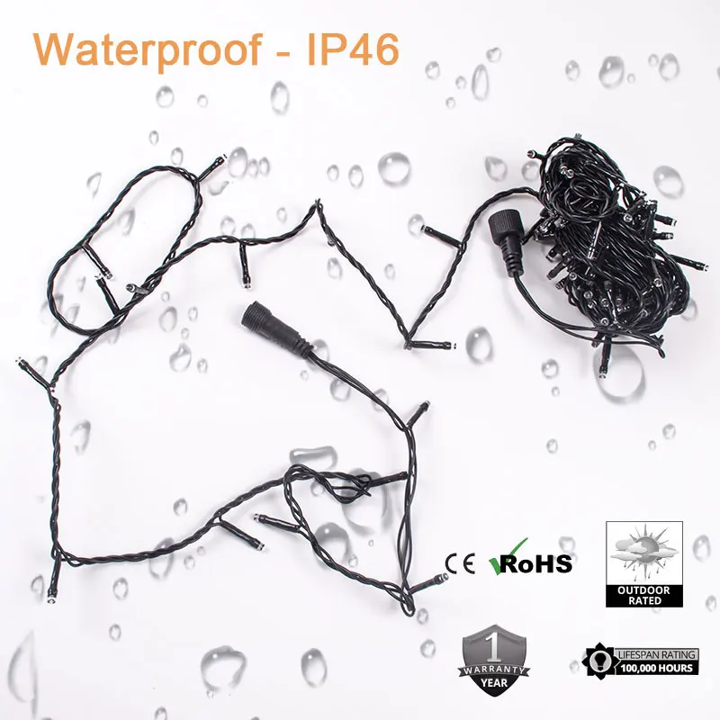 32.8ft PVC black LED string light garden decoration christmas garland light outdoor wedding decortive light party lights 32.8ft PVC black LED string light garden decoration christmas garland light outdoor wedding decortive light party lights