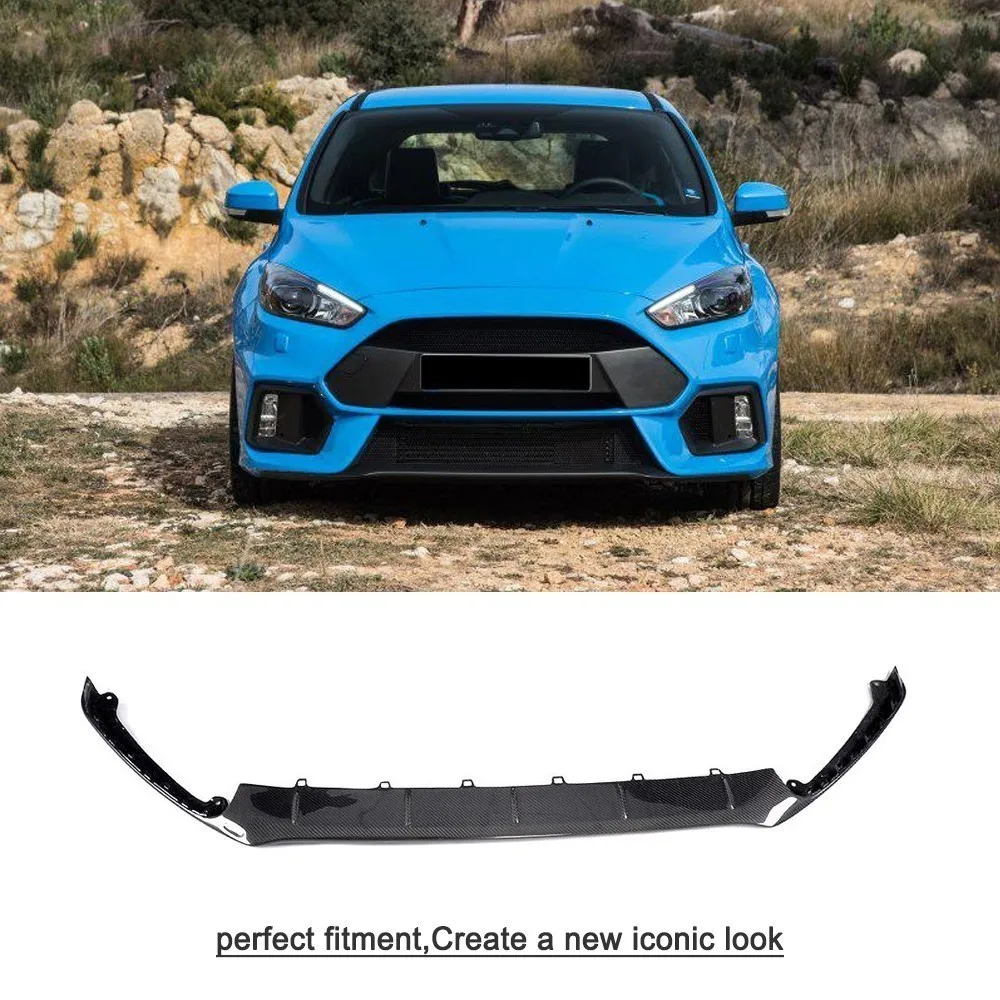 Углеродного волокна переднего бампера для губ фартук спойлер для Ford Focus RS хэтчбек 4 двери
