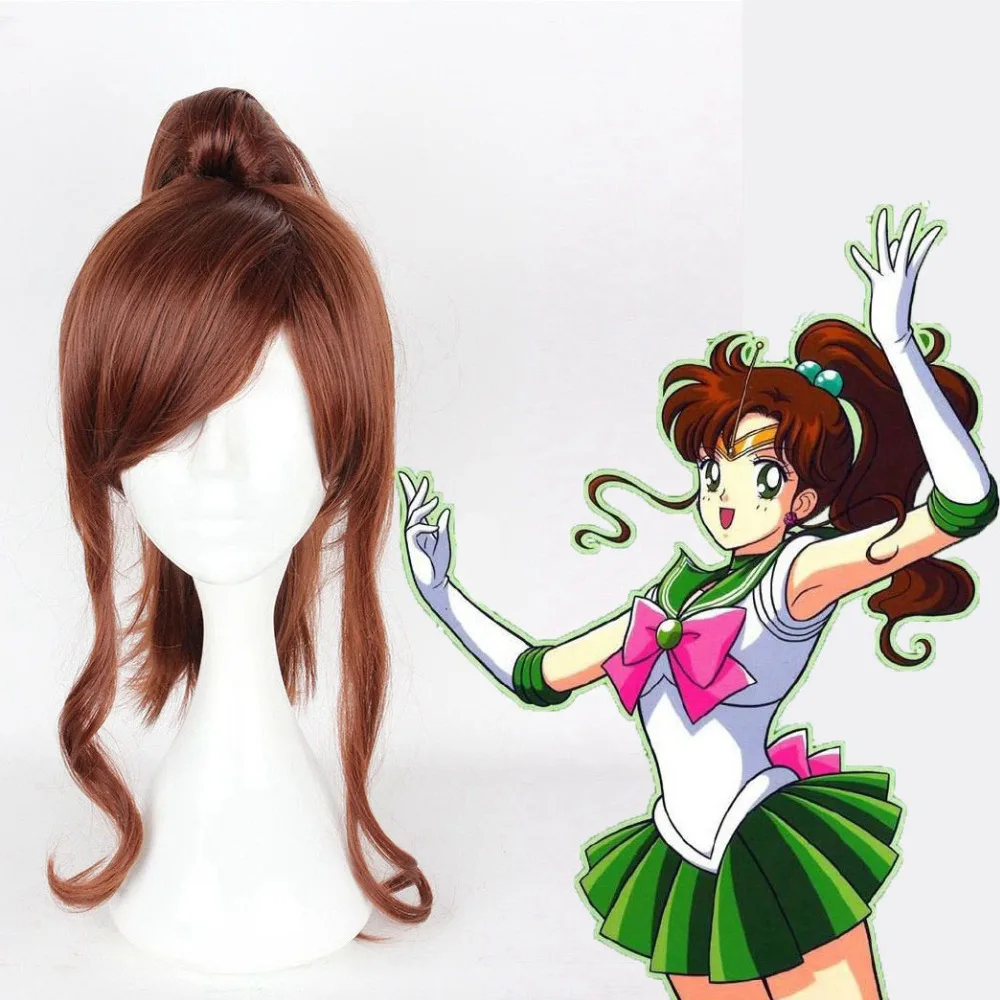 Женский парик из термостойких синтетических волос Pretty Soldier Sailor Moon Kino Makoto Jupiter
