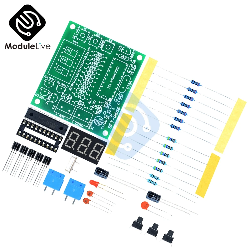 DS18B20 AT89C2051 набор микроконтроллеров цифровой контроллер температуры светодиодный