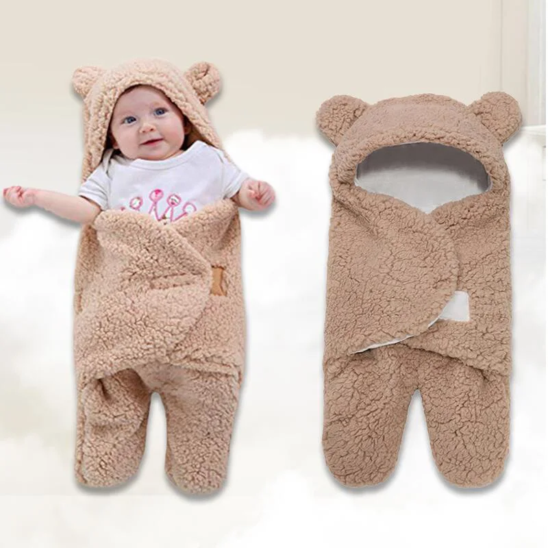 

Newborn Sleeping Wrap Swaddle Baby Cotton Plush Boys Girls Cute Receiving Blanket Sleeping Bag Sleep Sack baby sleeping bag