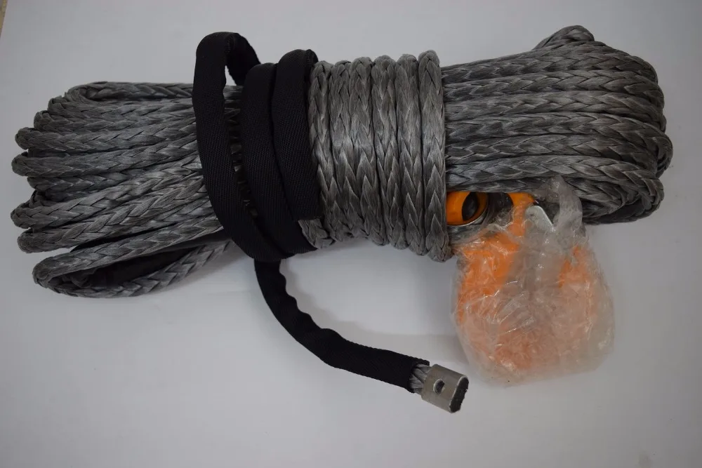 Free Shipping Grey 12mm*30m Synthetic Winch Rope,Winch Rope 12mm,Boat