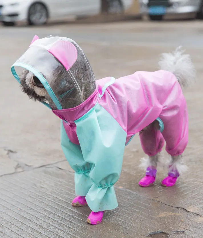 Хвостовый дождевик водонепроницаемый для щенков дождевые пальто плащ для домашних животных для маленьких собак Одежда для домашних животных шнауцер Чихуахуа Йоркширский XPC01