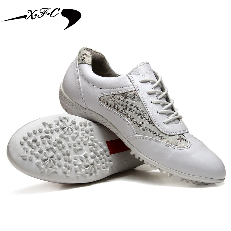 

XCF golf shoes genuine leather lady golf shoes waterproof soft bottom comfortable white shoes outdoor sports shoes slip