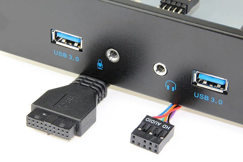 Лидер продаж 19Pin + 9Pin 2 Порты и разъёмы USB Hub USB 3,0 HD аудио спереди Панель Combo кронштейн адаптер для настольных внутренний 3,5 "FDD Floppy Bay