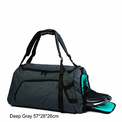 Спортивная сумка, дорожная сумка для фитнеса, спортивные сумки для спортзала, мужская тренировочная сумка для хранения багажа, спортивный рюкзак, большая сумка для путешествий на открытом воздухе - Цвет: Deep Gray
