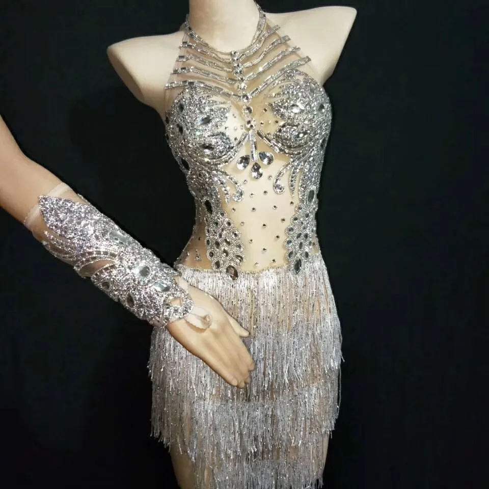 silver halter jumpsuit