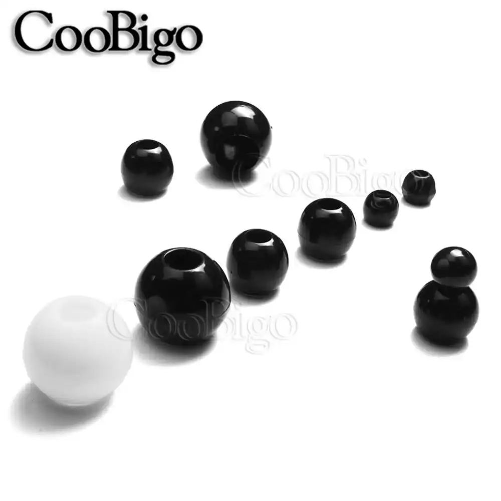 Hole Size: 3.5mm 100pcs Pack Plastic Cord Ends Lock Stopper Ball Beads Elastic Rope Bungee Ball