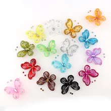 20 шт. красивые разноцветные стразы из органзы с проволокой и бабочкой, свадебные украшения для скрапбукинга, украшения для дома, вечерние аксессуары