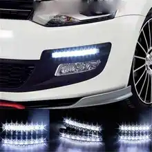 Hot Sales 2Pcs 8 LED DRL Daylight Head Lamp Super White 12V DC Car Daytime Running Light
