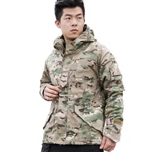 Уличная тренировочная походная Водонепроницаемая утепленная Флисовая теплая камуфляжная тактическая куртка G8, мужские парки, зимнее теплое пальто с капюшоном, топы