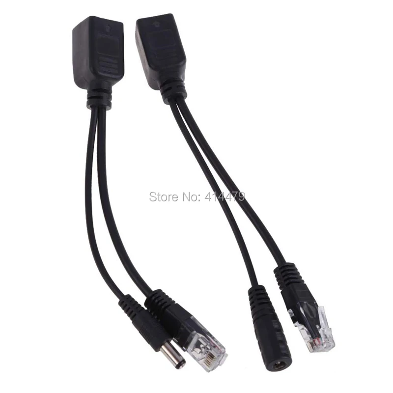 

2Pair/Lot 5.5x2.1mm Power over Ethernet PoE Adapter Injector Splitter Kit RJ45 PoE Cable