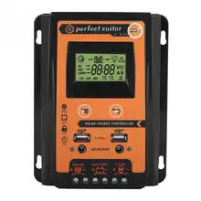Solar Charge Controller Tools Solar Panel Battery Regulator Dual USB LCD Display 12V/24V 30A 50A 70A Optional User Manual
