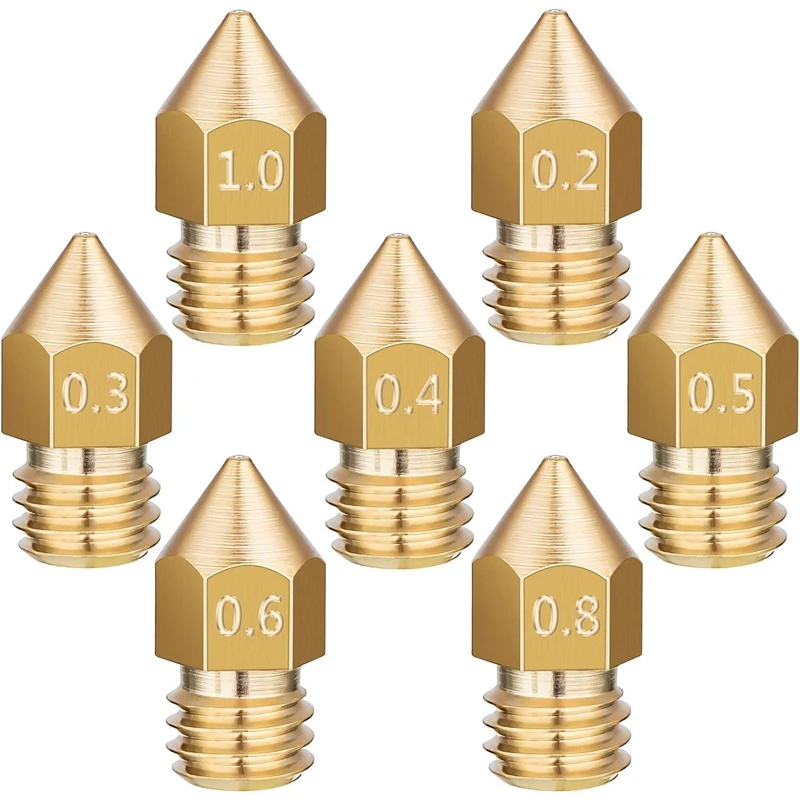 MK7 MK8 فوهة 0.4 مللي متر 0.3 مللي متر 0.2 مللي متر 0.5 مللي متر النحاس 3D الطابعات أجزاء الطارد الخيوط 1.75 مللي متر 3.0 مللي متر خيوط رئيس فوهات النحاس جزء