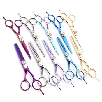 

6.0 inch 17.5cm Customized Logo JP 440C Professional Hairdressing Scissors Normal Scissors Thinning Shears Human Hair Scissors