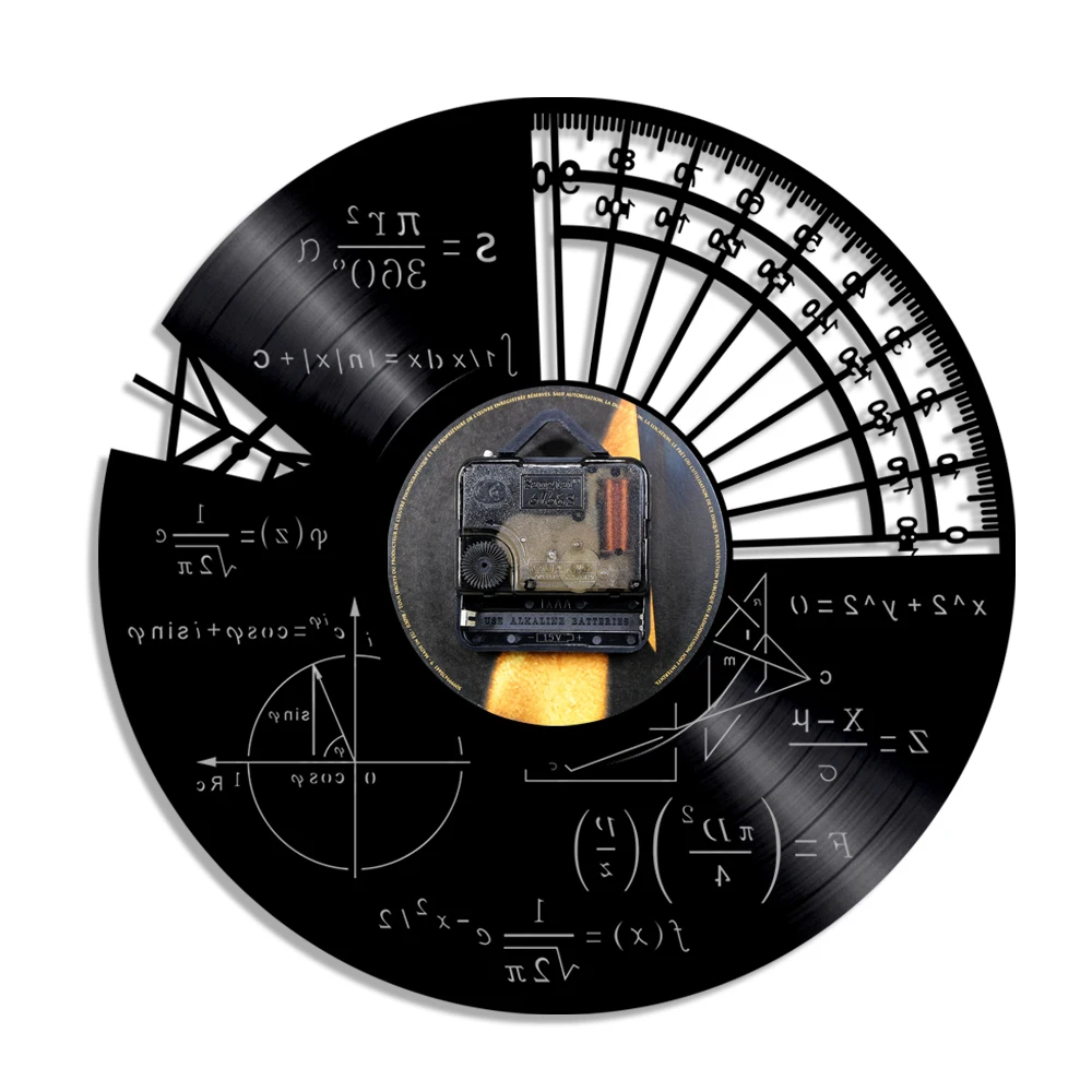 1 шт. математическая тема Виниловая пластинка настенные часы научная физика винтажные настенные часы современное настенное Искусство декоративный подарок для учителя студента