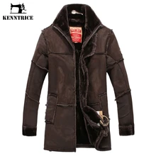 Kenntrice длинные пальто Лоскутные кожаные куртки мужские теплые пальто Верхняя одежда Куртка из искусственной замши Роскошная куртка мужские куртки и пальто