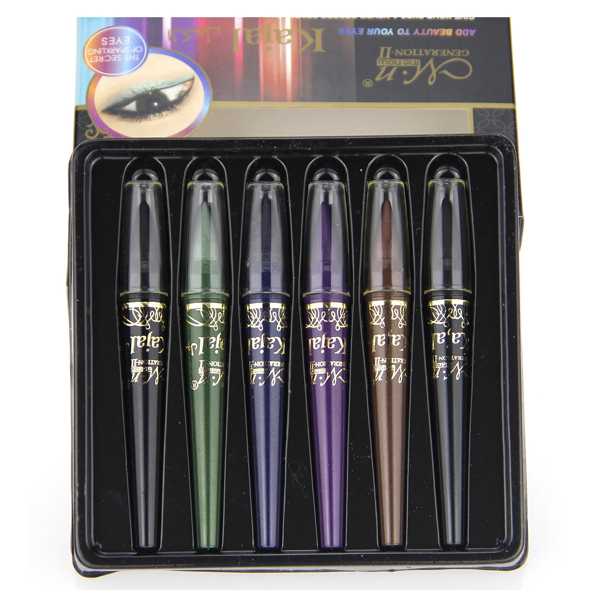 M.N Lady Makeup Eye Shadow Pencil Set 6 Colors Waterproof Pencil Makeup