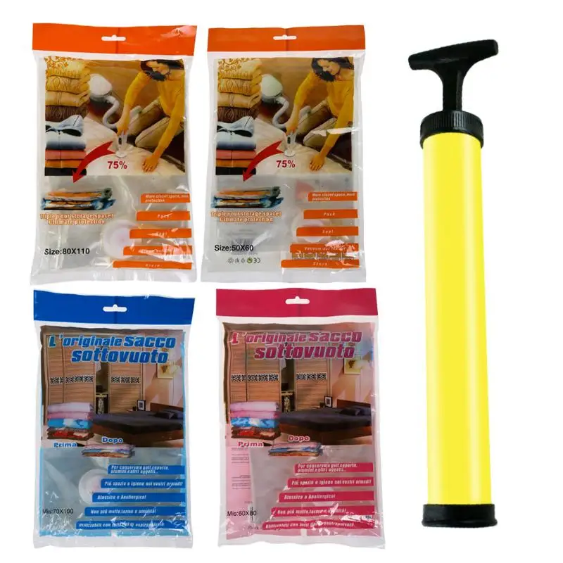 

110*80cm Large Space Saver Saving Storage Vacuum Seal Plastic Home Storage Package Bag Compressed Organizer Vacuum Bag for Cloth