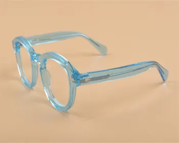 

MONGOTEN Round Frame Unisex Fashion Full Rim Acetate Retro Optical Eyewear Frame Leopard Clear Lens Myopia Eyeglasses Goggle