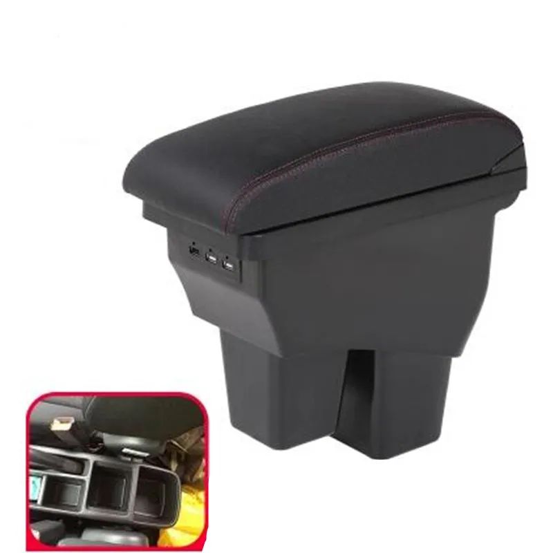 Центральная консоль коробка для хранения подлокотник для Honda Fit Jazz - Название цвета: Black red line