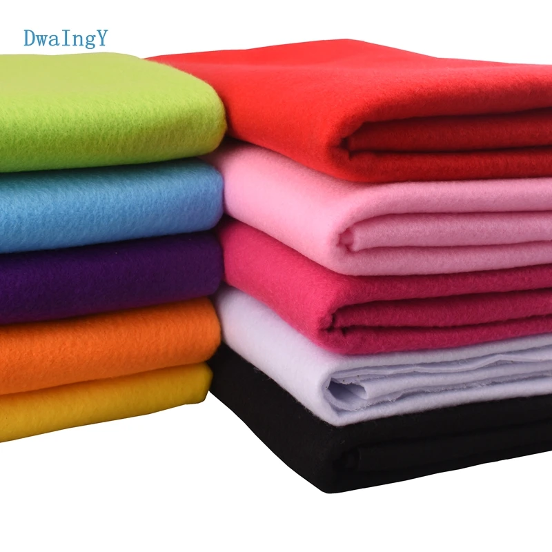 

DwaIngY 10color Soft Felt Non Woven Felt Fabric 2mm Thickness Polyester Home Decoration Pattern Bundle For Sewing Dolls 45x45cm