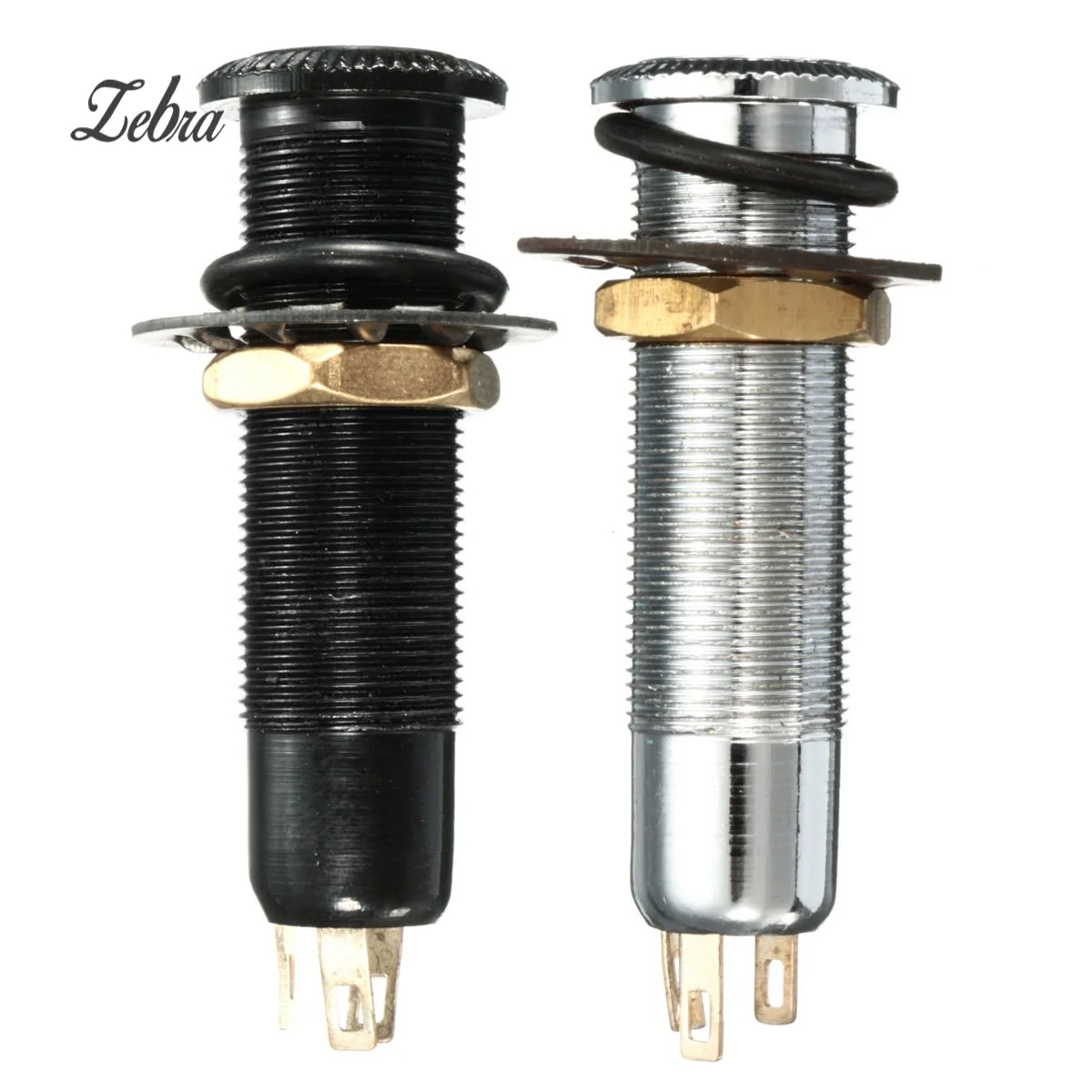 44.5x16cm Black/Silver Electric Guitar Bass Input/Output Mono Active