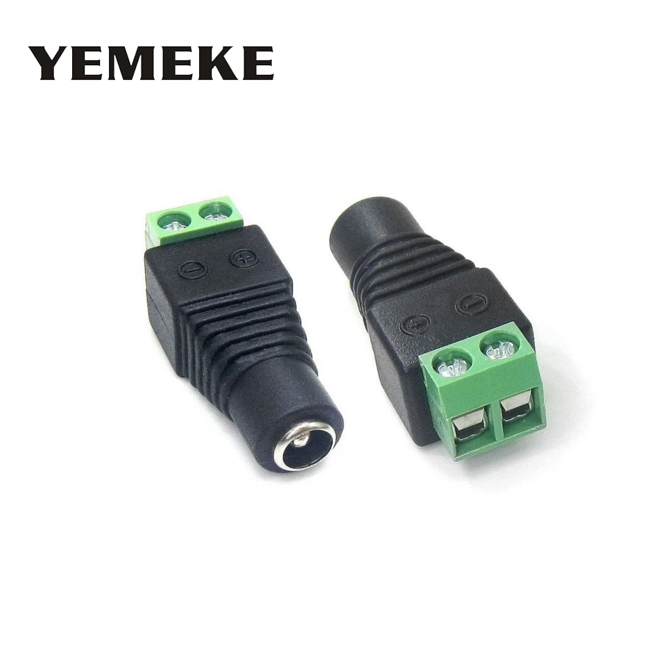 

10pcs DC Power Cable 5.5x2.1mm Female Connect LED Strip 5050 3528 5730 Single Color DC Plug Adapter to connect led strip Light