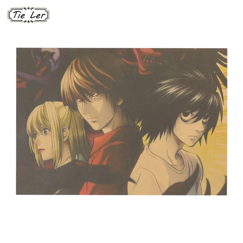 Классический японский мультяшный комикс Death Note A стильный постер из крафт бумаги