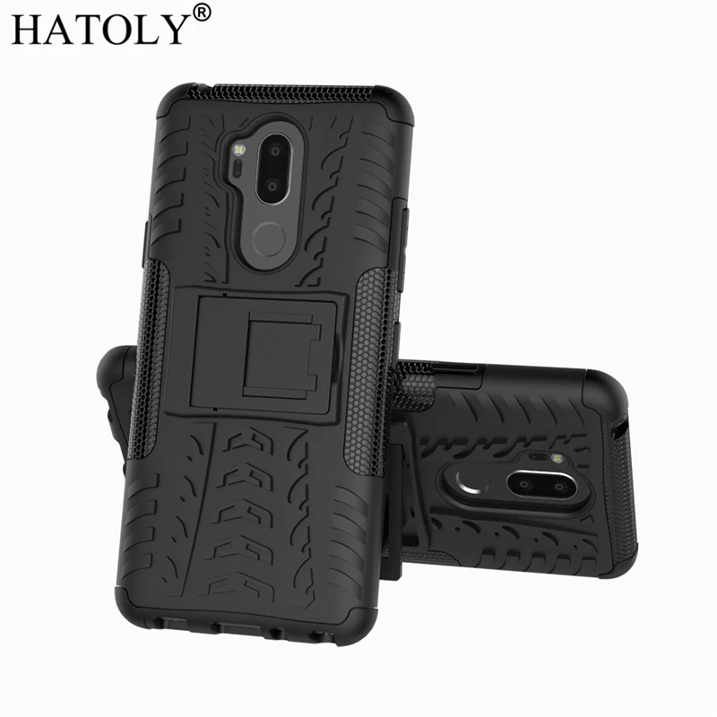 

HATOLY For Cover LG G7 Case for LG G7 ThinQ Armor Silicone Rugged Hard Plastic Cases for LG G7 ThinQ G 7 G710 with Holder 6.1"