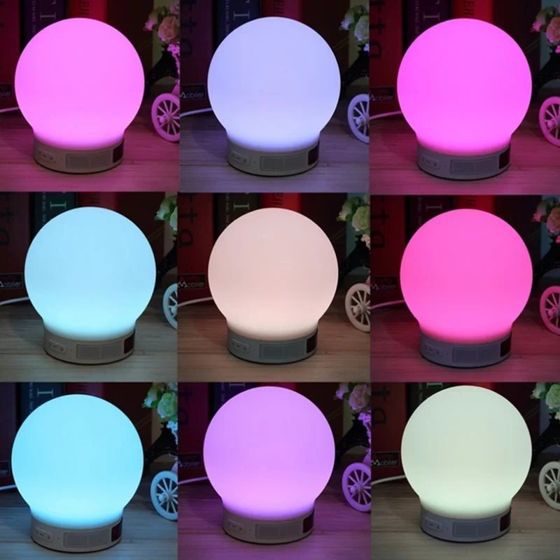 

Mini Wireless Bluetooth Speaker RGB LED Lamp Magic Smart Bulb Colorful Light Alarm Music Audio Decor Night Lighting Speakers
